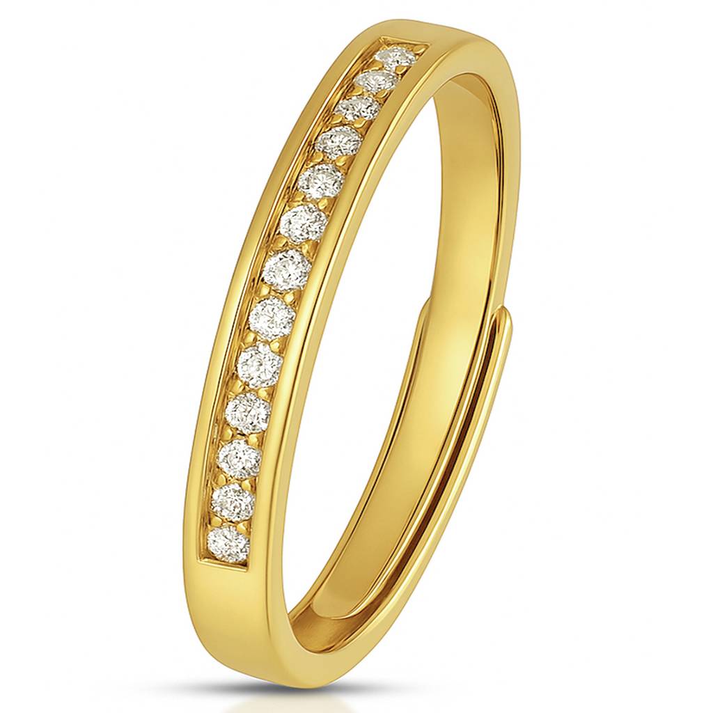 925 Pure Silver Gold Plated Cz One Line Cz Ring Sterling Silver  Gold