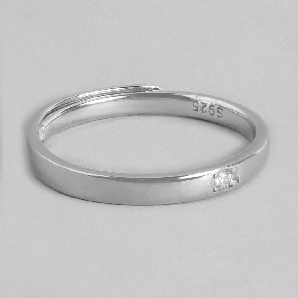 Amazon Essentials Rhodium Plated Sterling Silver Bar Ring For Women - Stackable Minimalist Jewelry, Size 10 - View #10