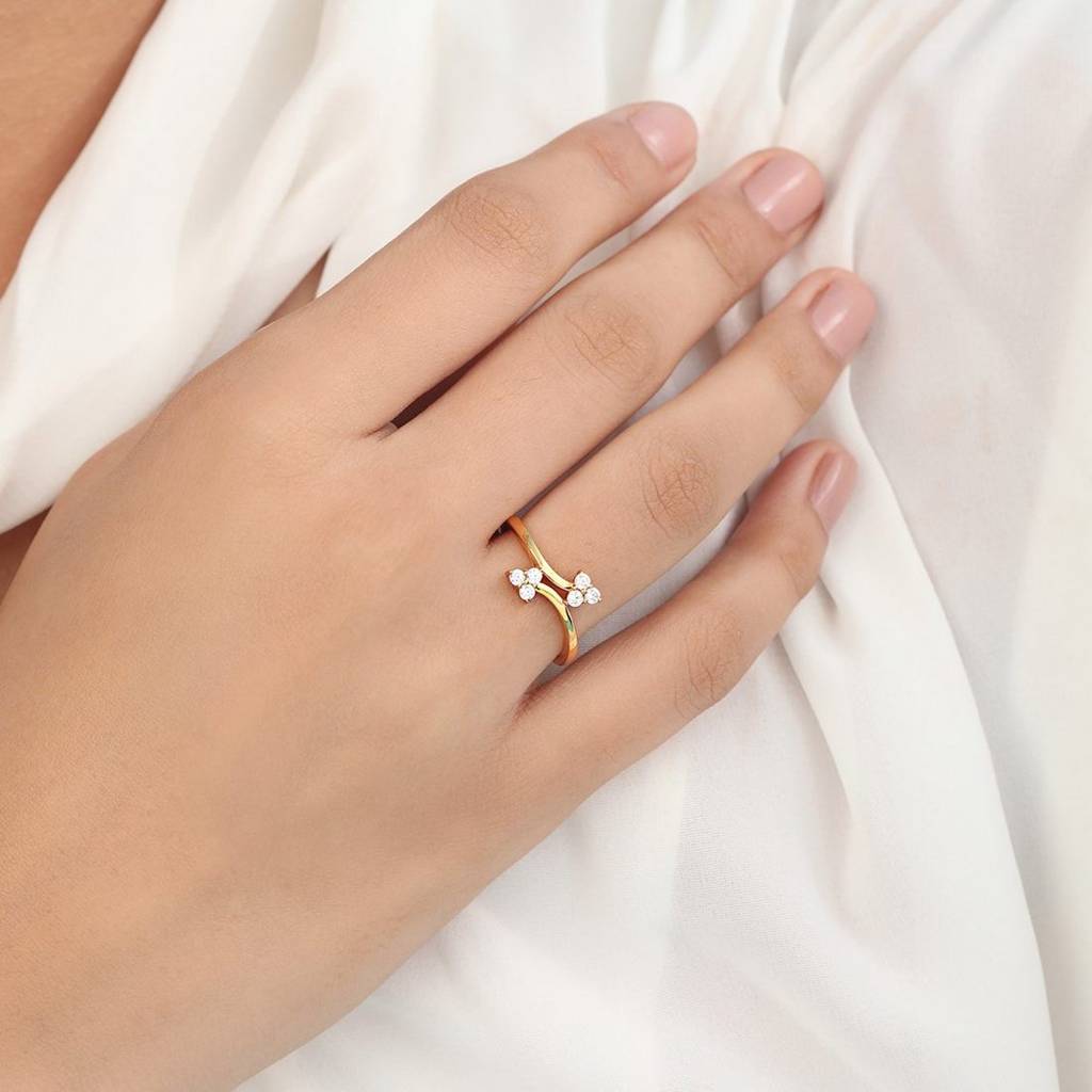 Cz Gold Plated 925 Sterling Silver Ring : RNG-40321-G