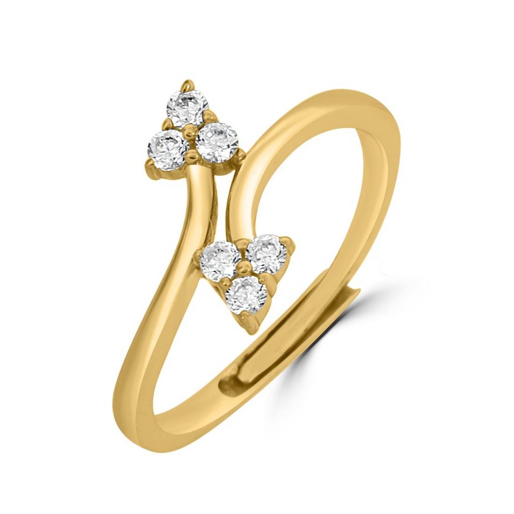 Cz Gold Plated 925 Sterling Silver Ring : RNG-40321-G