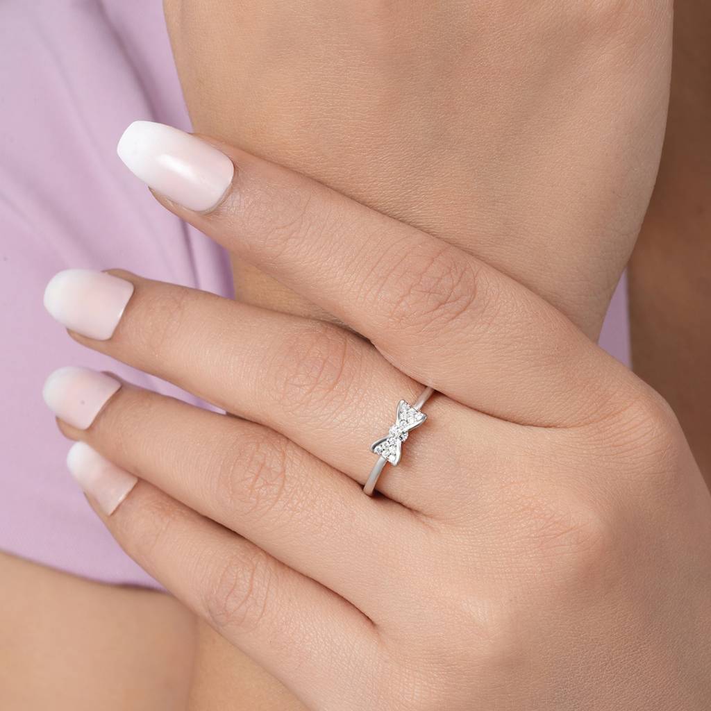 Sparkling Bloom Rhodium Plated 925 Sterling Silver Ring : RNG-40391-R