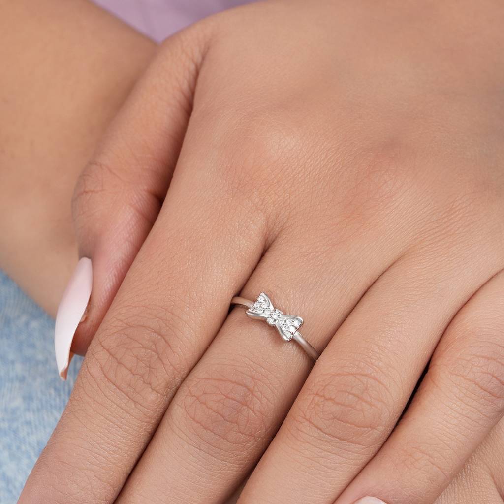 Sparkling Bloom Rhodium Plated 925 Sterling Silver Ring : RNG-40391-R