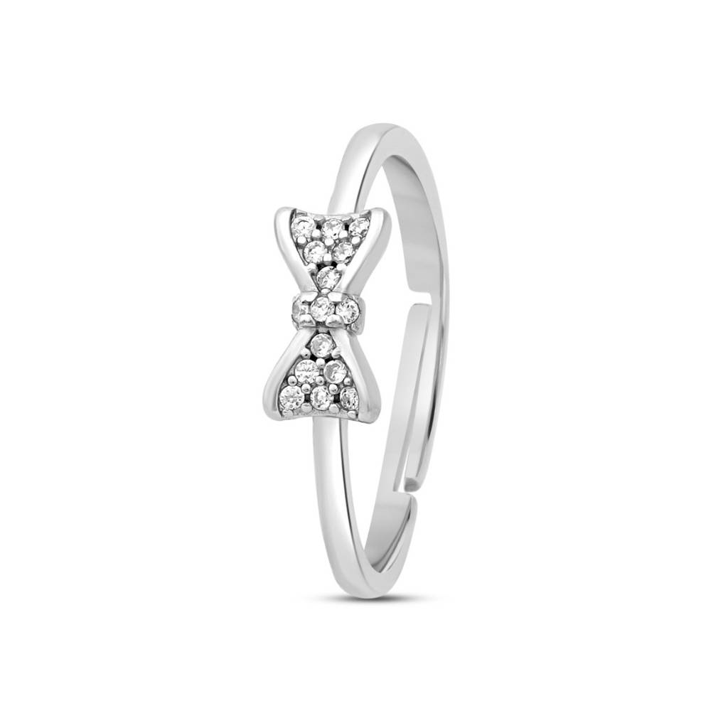 Sparkling Bloom Rhodium Plated 925 Sterling Silver Ring : RNG-40391-R