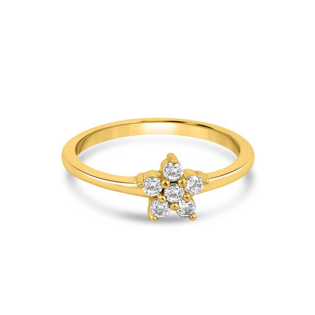 Blossoming Beauty Gold Plated 925 Sterling Silver Ring : RNG-40414-G
