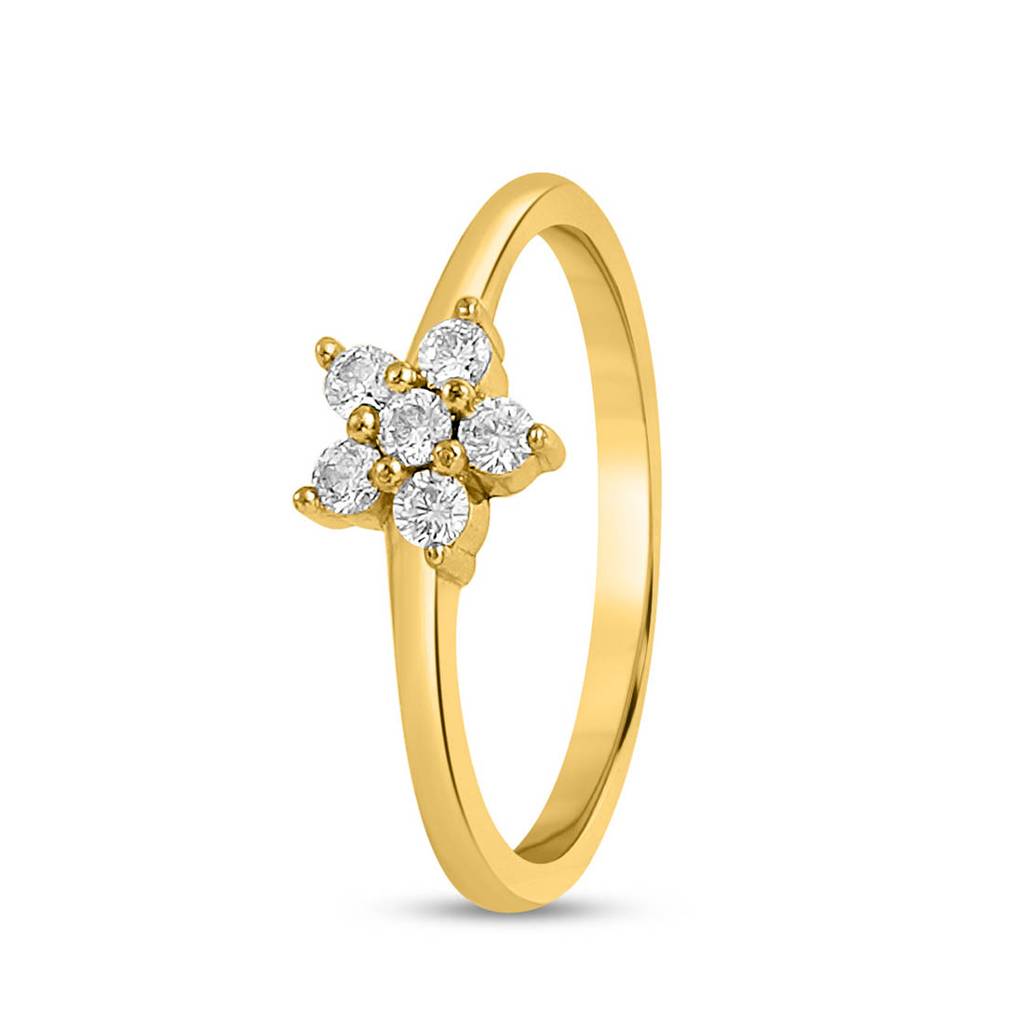 Blossoming Beauty Gold Plated 925 Sterling Silver Ring : RNG-40414-G