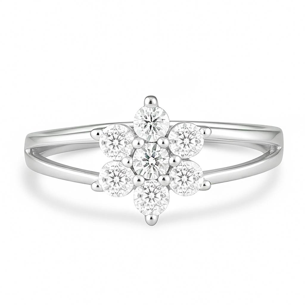 Flower Of Fortune Rhodium Plated Ring (Adjustable) : RNG-40445-R