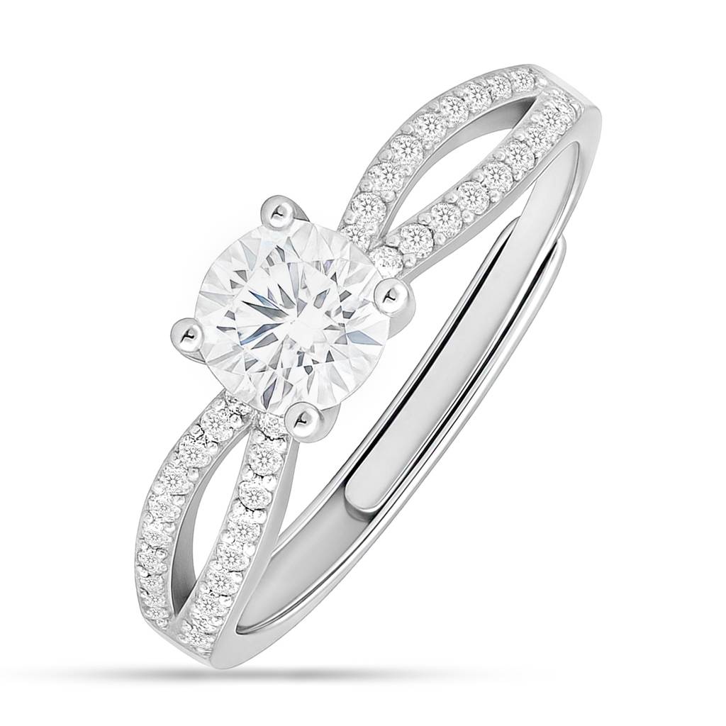 Promise Of Forever Solitaire Rhodium Plated Ring (Adjustable) : RNG-40446-R