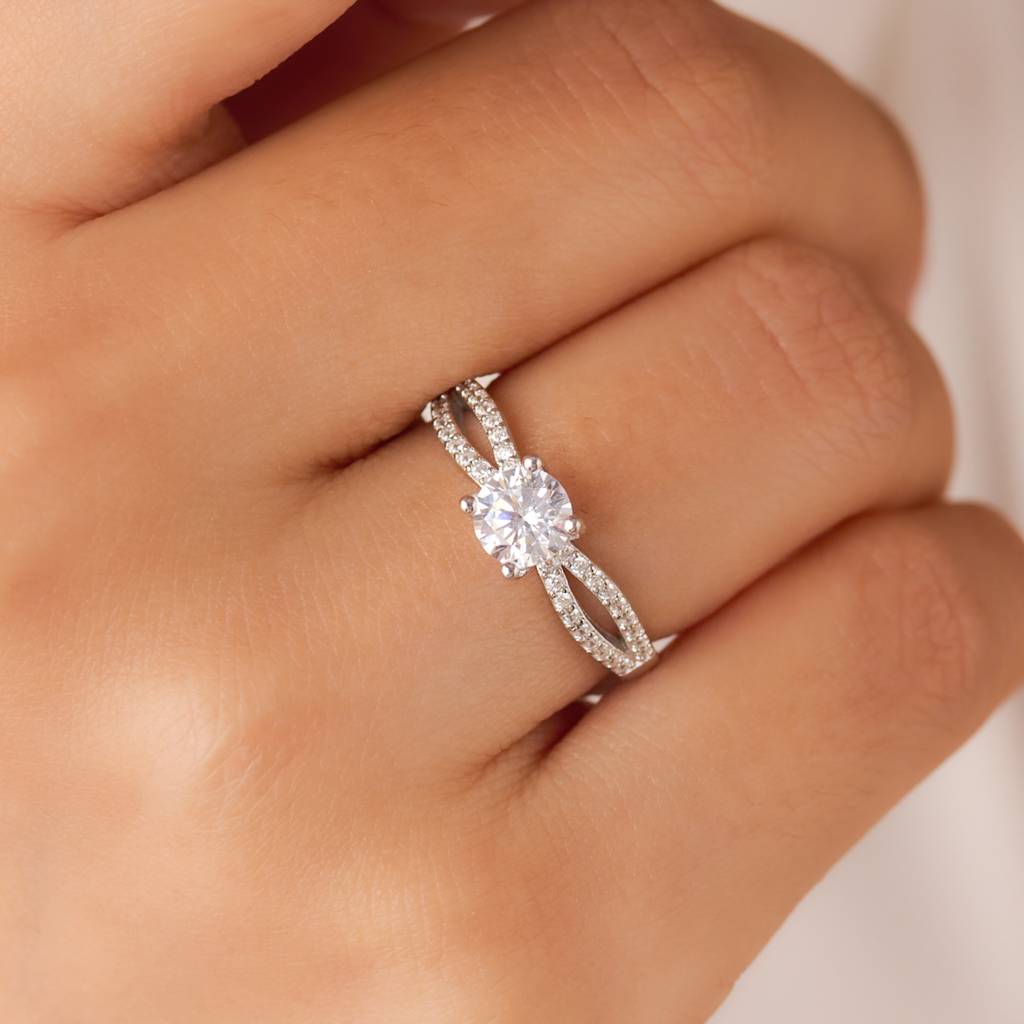 Promise Of Forever Solitaire Rhodium Plated Ring (Adjustable) : RNG-40446-R