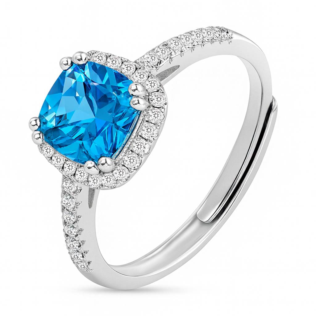 Deep Sea Love Rhodium Plated Ring (Adjustable) : RNG-40448-R