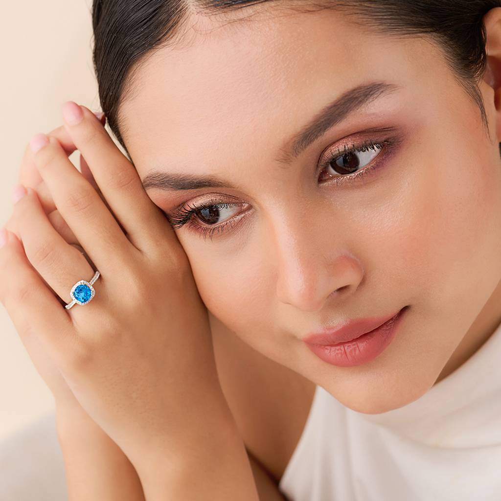 Deep Sea Love Rhodium Plated Ring (Adjustable) : RNG-40448-R