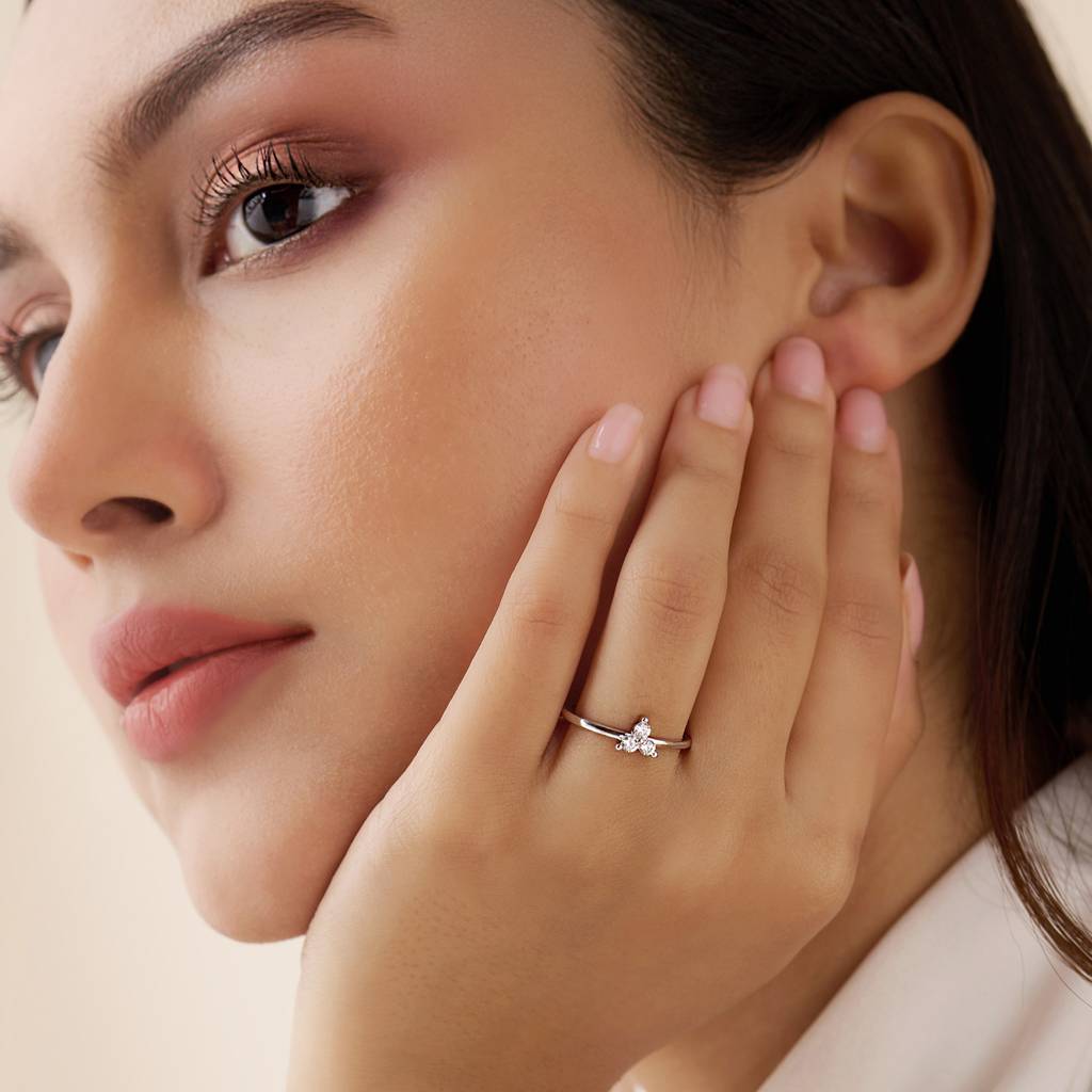 Three Wishes Silver Rhodium Plated Ring (Adjustabe) : RNG-40460-R