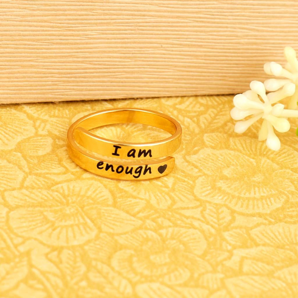 Gold Plated I Am Enough Ring : RNG-JS24-80099