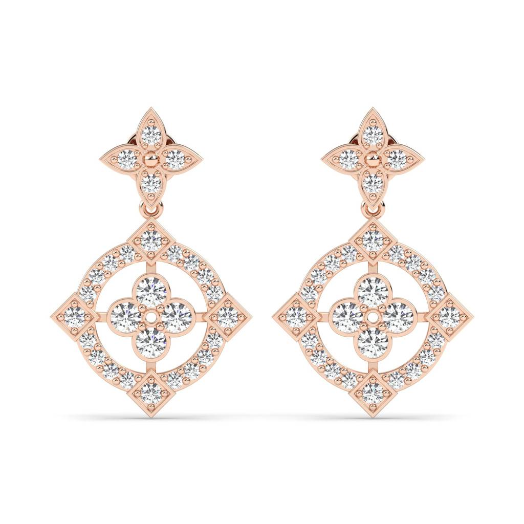 Round Quad Drop Earrings : SFJ0525SDER-031