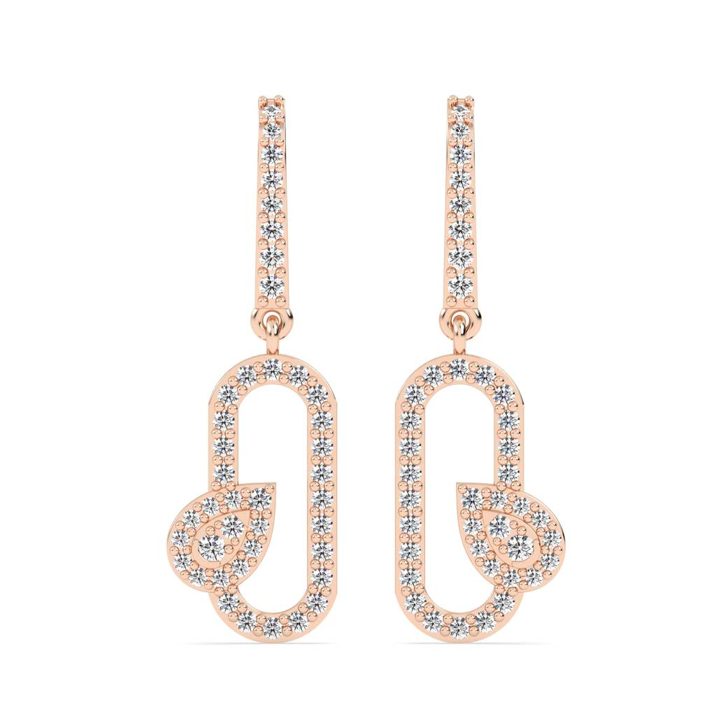 Cylindrical Pear Drop Earrings : SFJ0525SDER-026