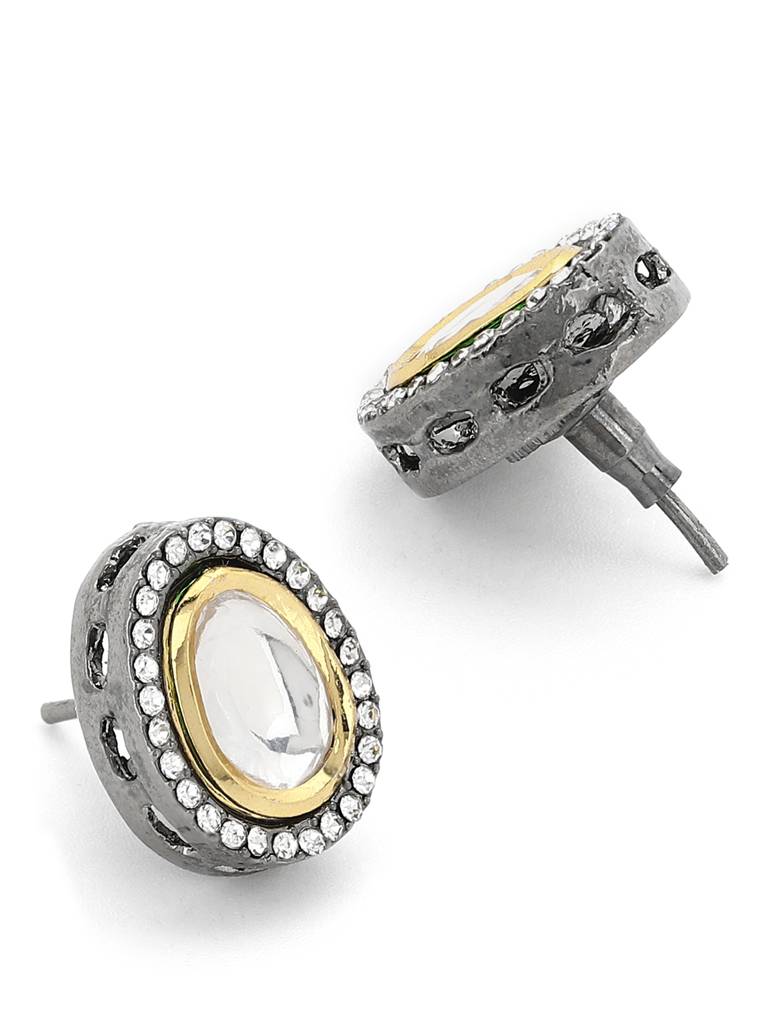 Dual Toned Kundan Studs : RRA22-19