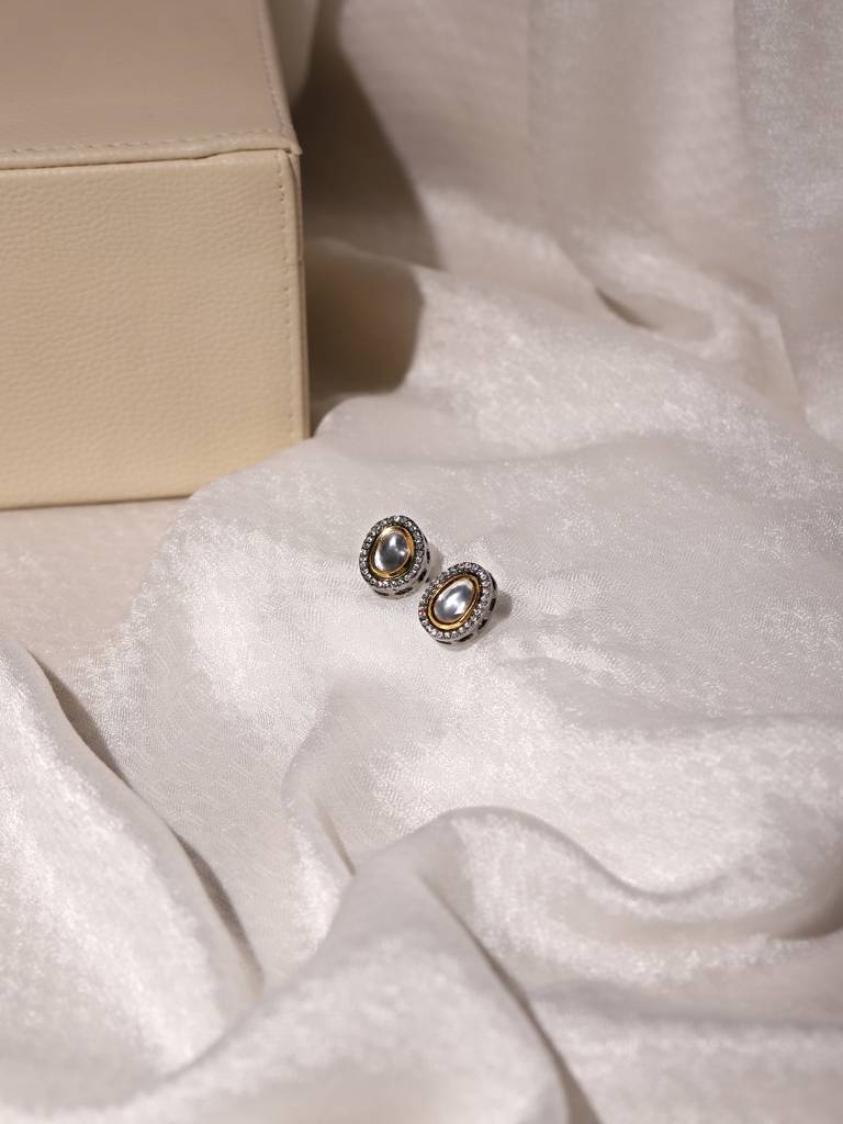 Dual Toned Kundan Studs : RRA22-19