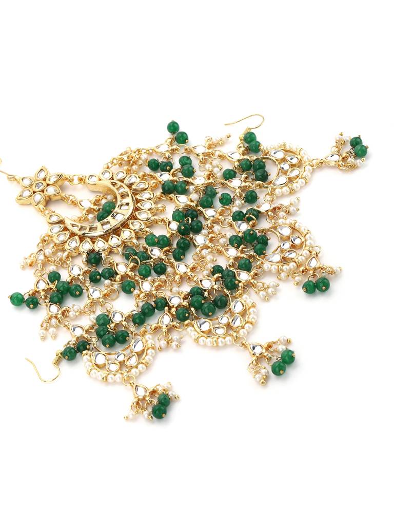 Kundan Maharani Emerald Beaded Passa : RRA22-24