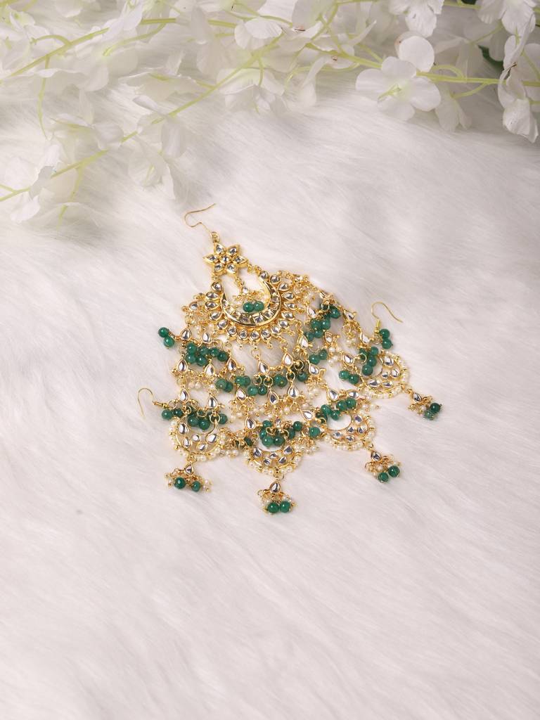 Kundan Maharani Emerald Beaded Passa : RRA22-24