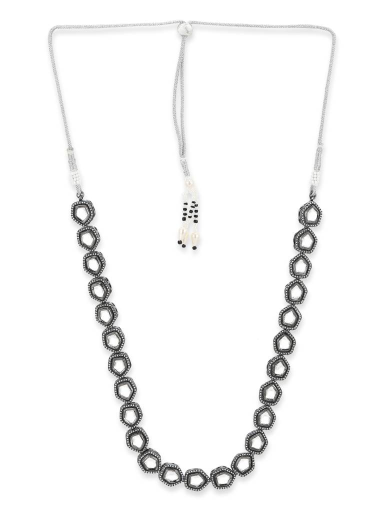 Black Brass Rhodium-Plated Necklace : RRA22-5