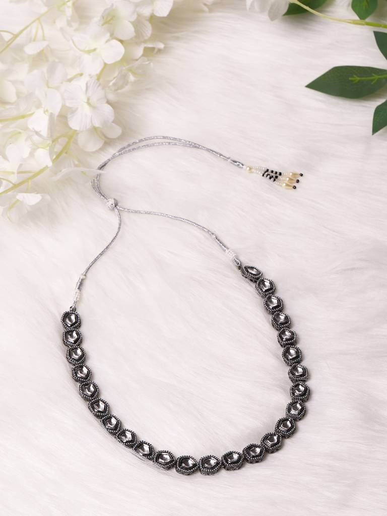 Black Brass Rhodium-Plated Necklace : RRA22-5