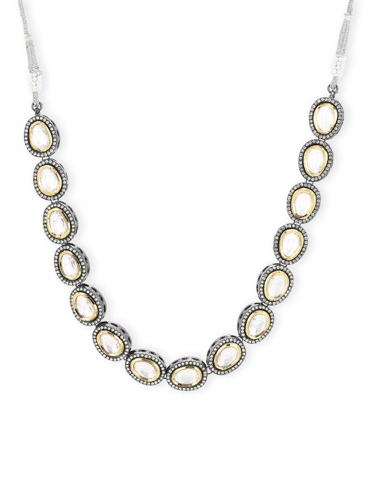 Silver-Toned Brass Rhodium-Plated Necklace : RRA22-6
