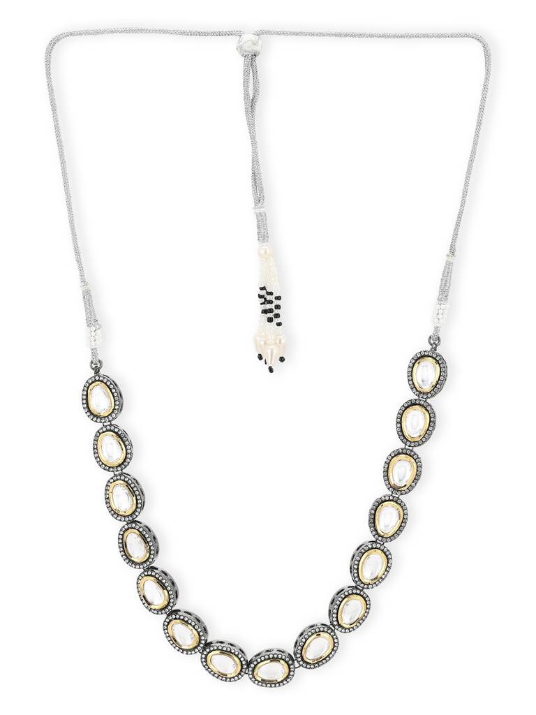 Silver-Toned Brass Rhodium-Plated Necklace : RRA22-6