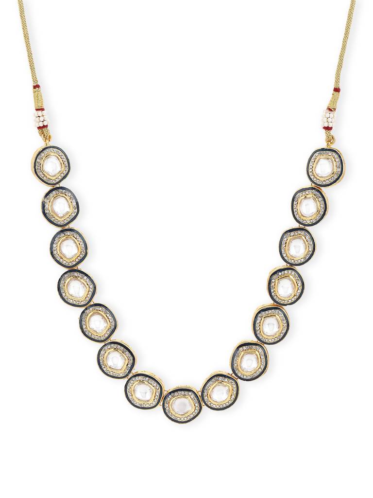 Navy Blue Kundan Neckpiece : RRA22-7