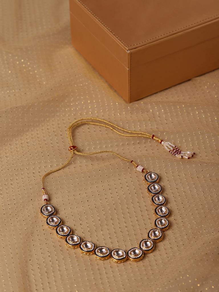 Navy Blue Kundan Neckpiece : RRA22-7