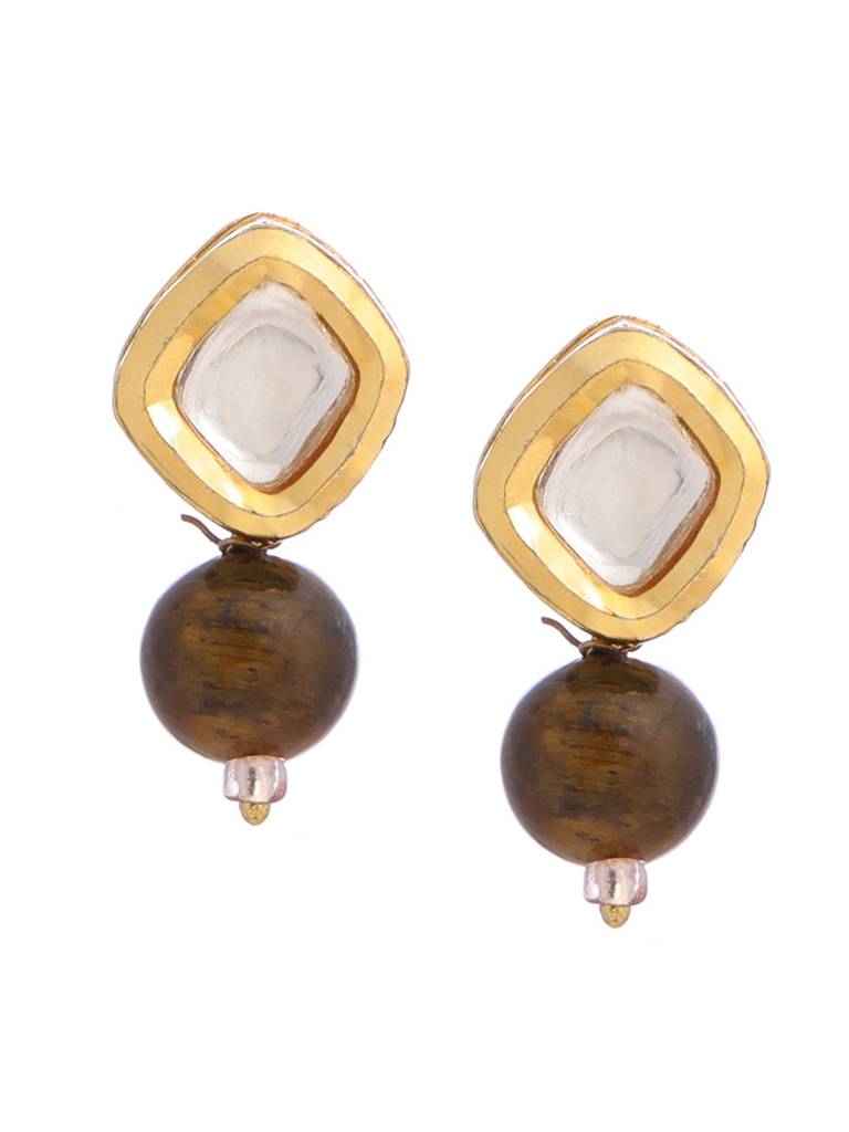 Tiger Eye Stone Kundan Studs : RRAUG25-23