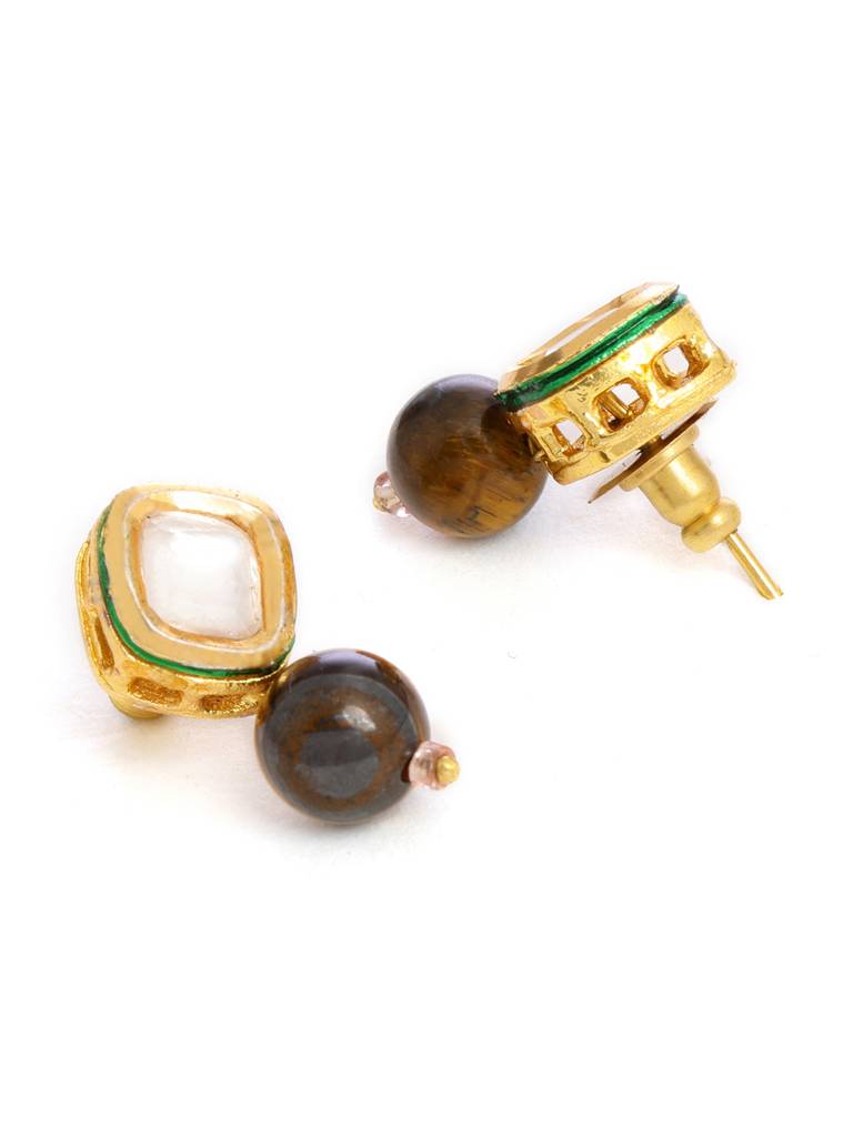 Tiger Eye Stone Kundan Studs : RRAUG25-23