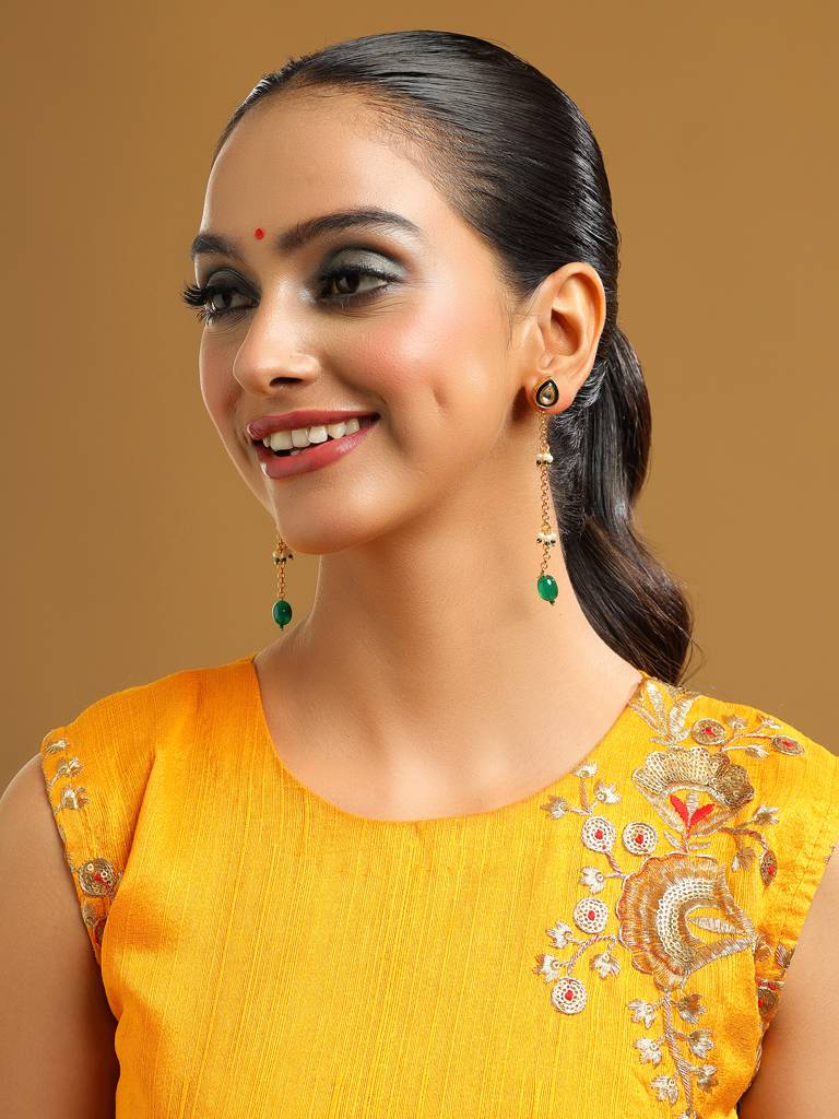 Long Kundan Dangler Earrings : RRAUG25-33