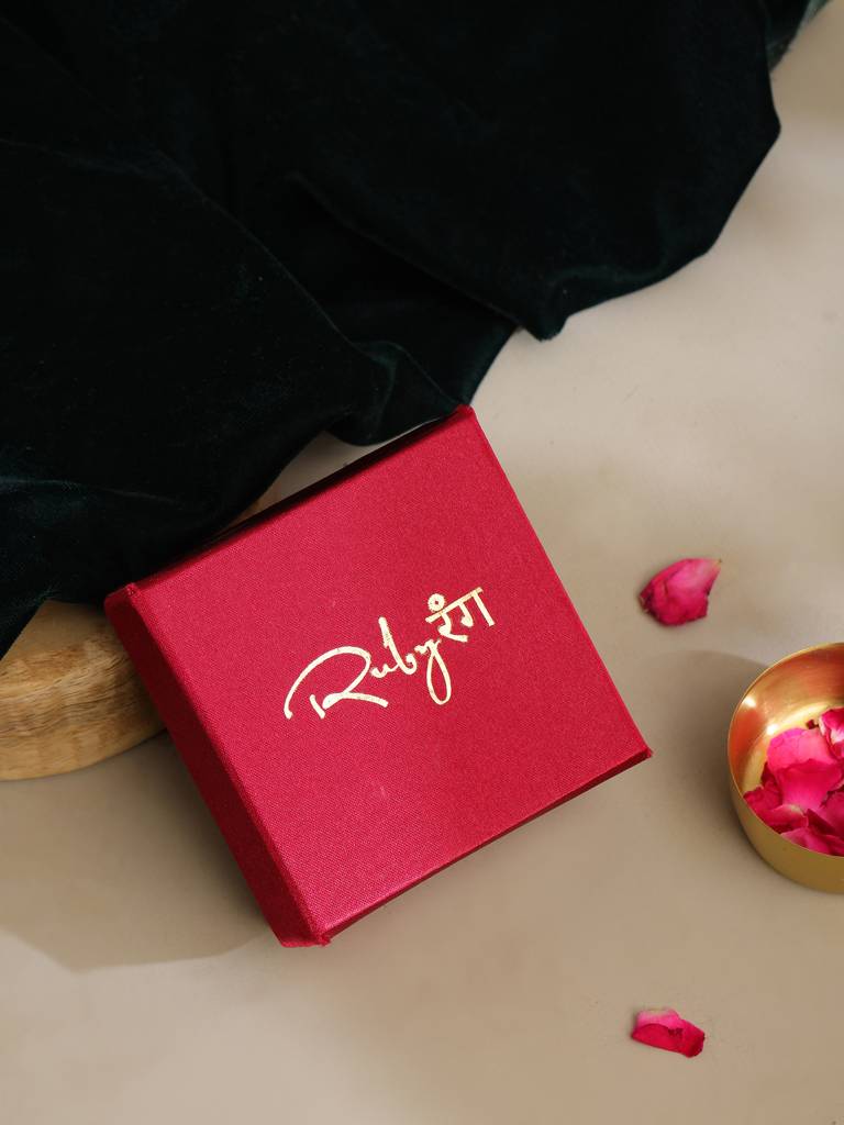 Red Meenakari Kundan Haath Phool : RRAUG25-38