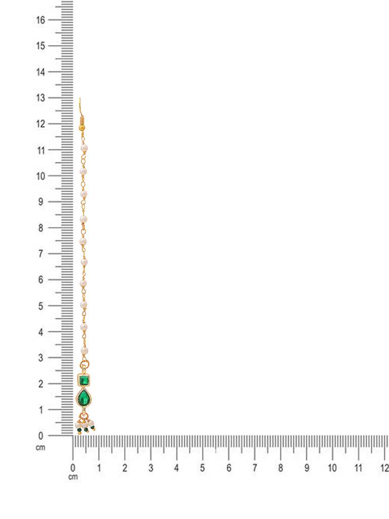Green Meenakari Kundan Maang Tikka-Rraug25-07 : RRAUG25-7