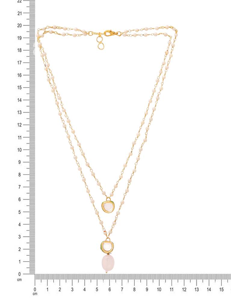 Pink Onyx And Kundan Necklace : RRAUG25-95