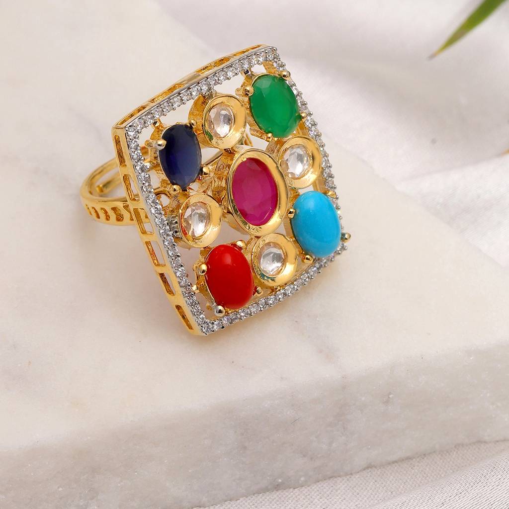 Navratan Kundan Ring : RRFEB24-23