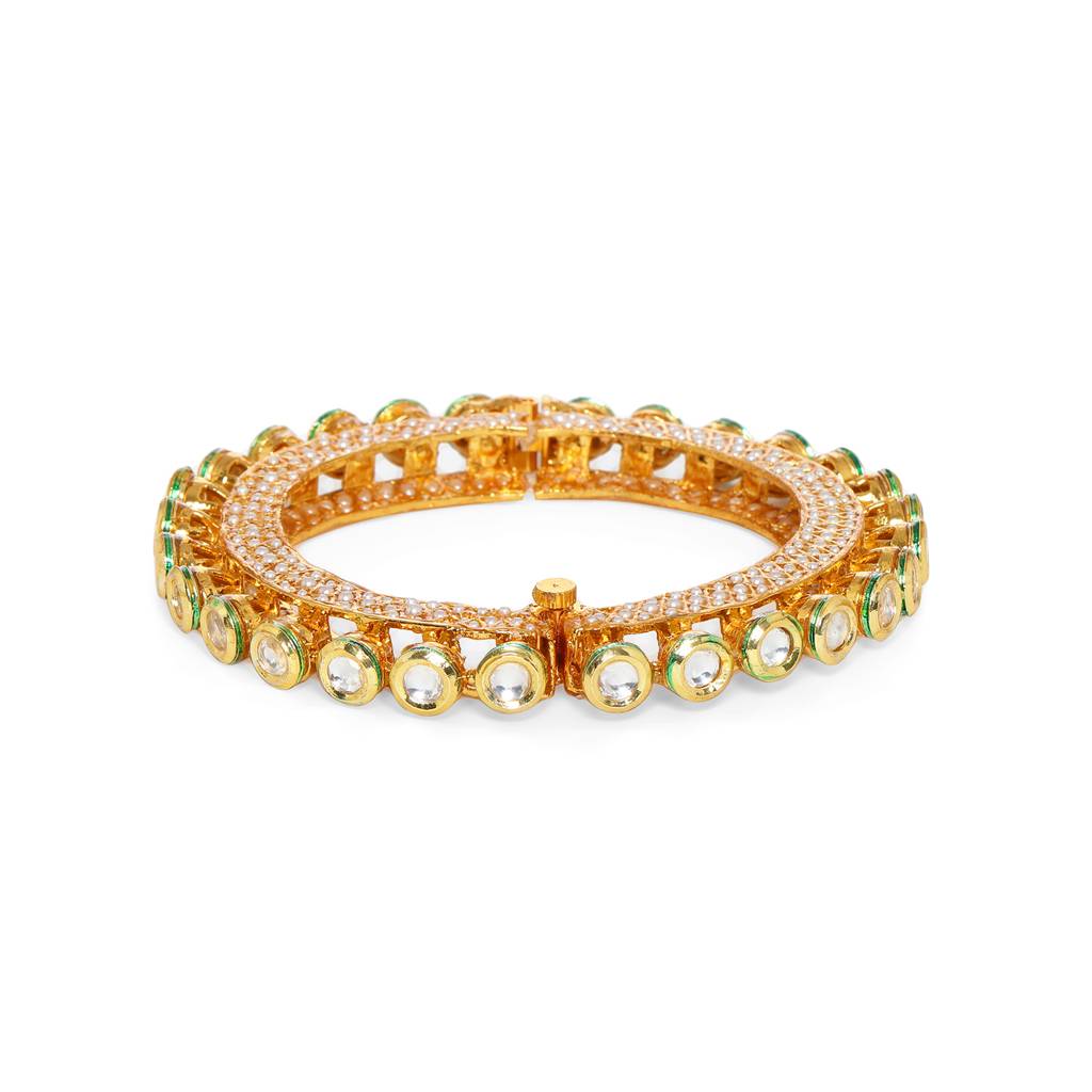 Kundan And Pearl Studded Bangle : RRFEB24-26