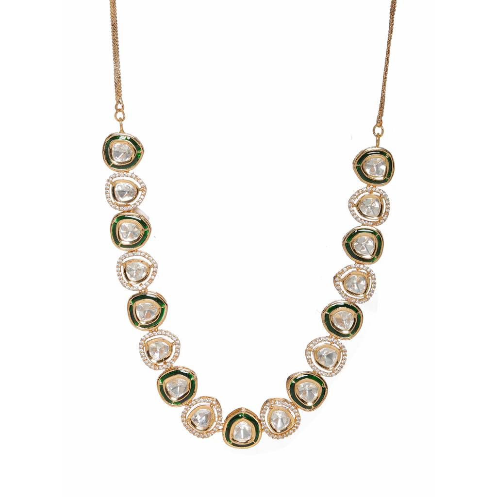 Kundan And Diamond Neckpiece With Meenakari : RRFEB24-31