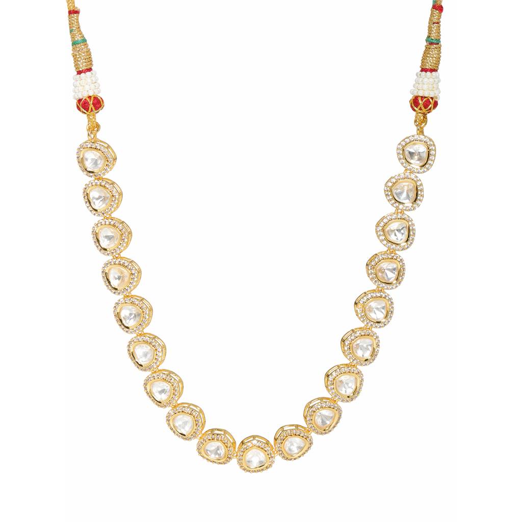 Kundan And Daimond Neckpiece In Brass : RRFEB24-32