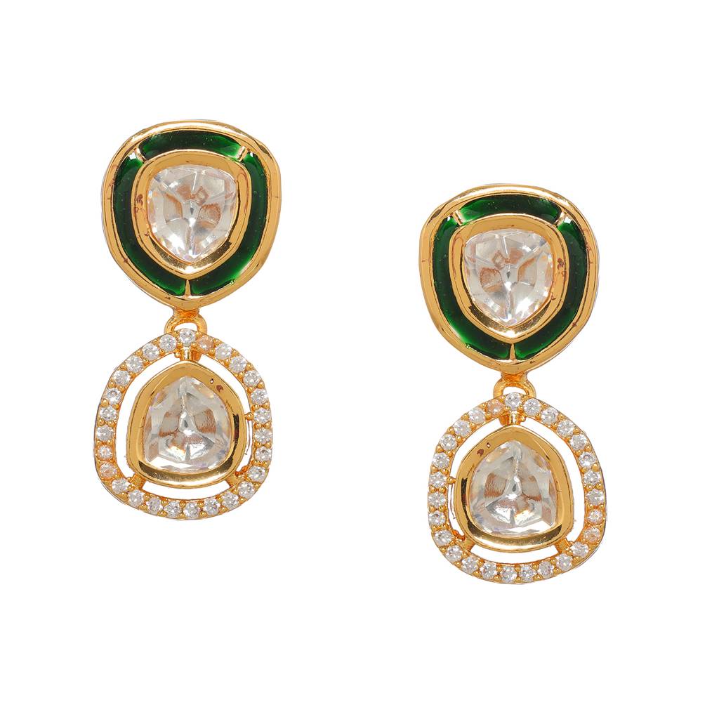 Duet Gold And Meenakari Earrings : RRFEB24-4