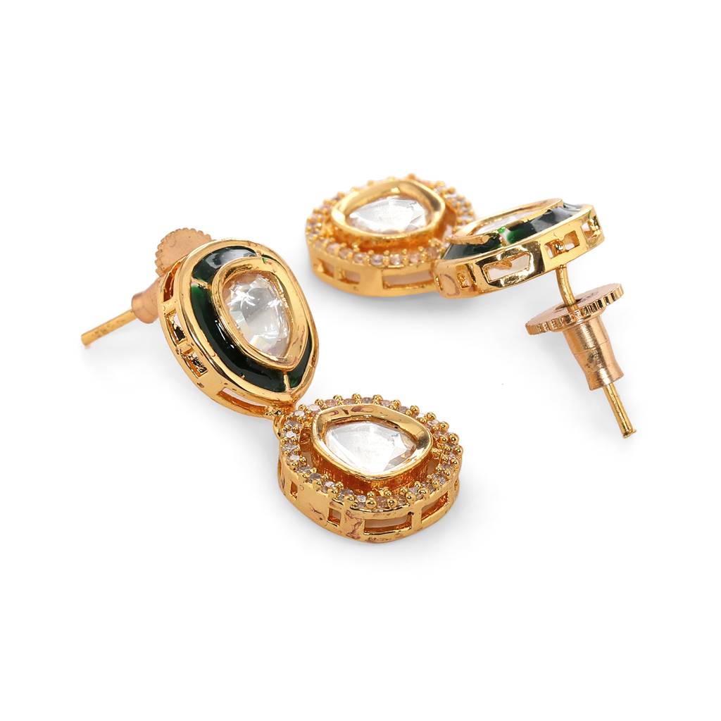 Duet Gold And Meenakari Earrings : RRFEB24-4