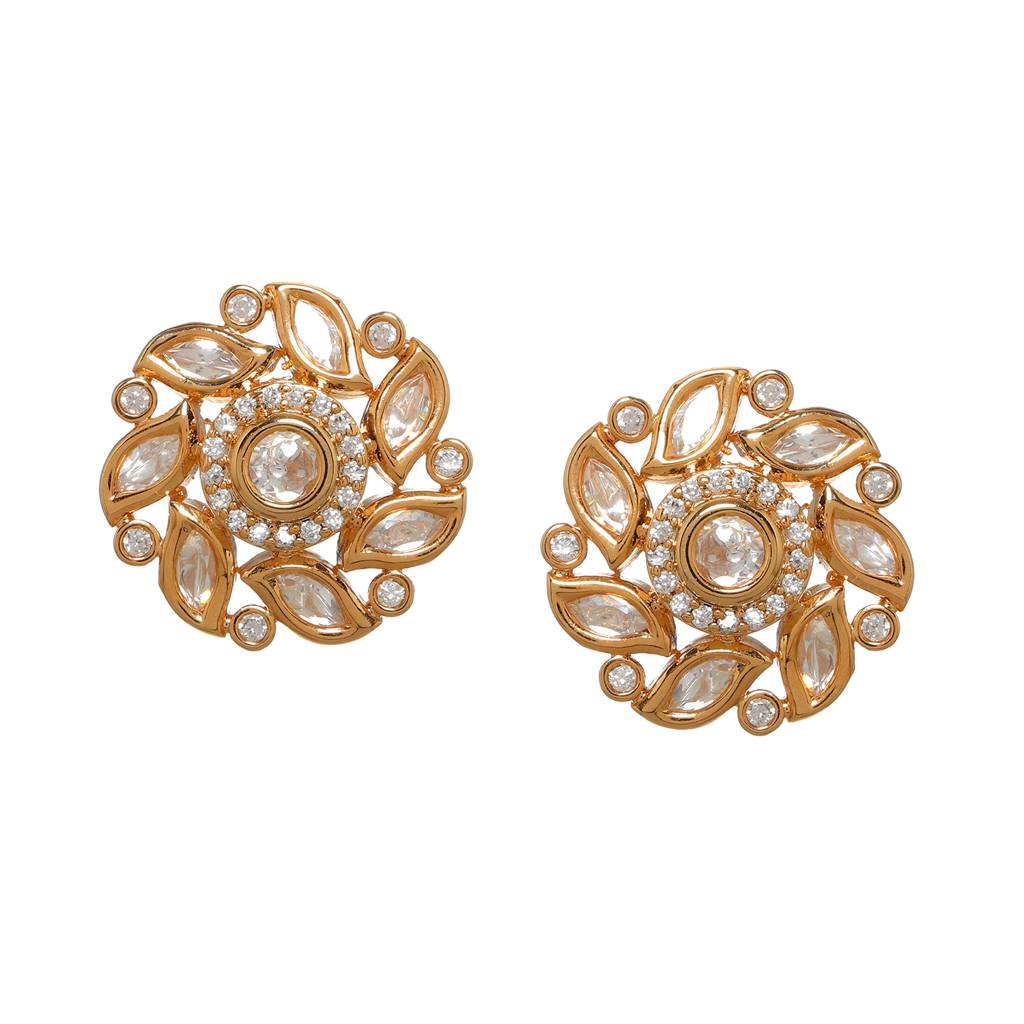 Round Crystal & Kundan Studs : RRFEB24-9