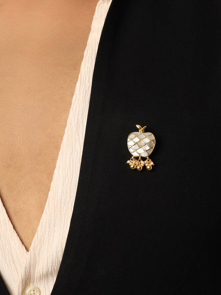 Apple Mother Of Pearl Brooch : RRFEB25-11
