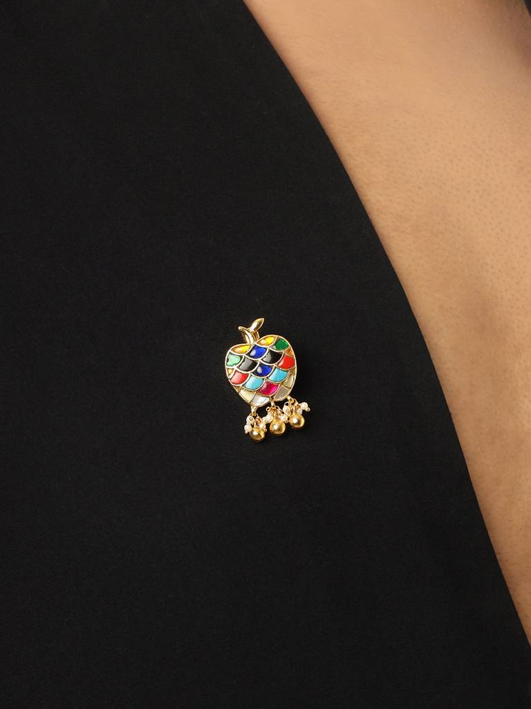 Apple Multi Stone Brooch : RRFEB25-12