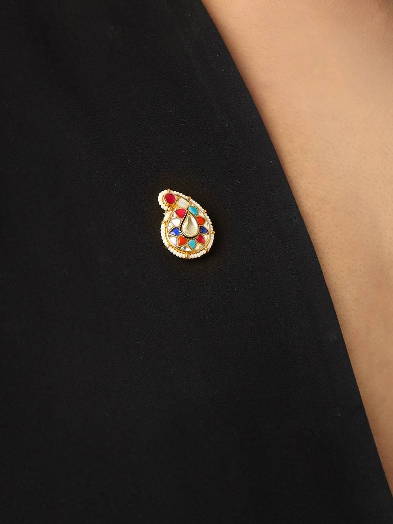Half Ambi Multi Color Brooch : RRFEB25-13