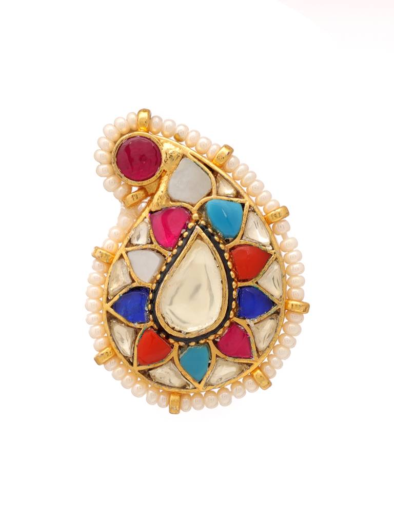 Half Ambi Multi Color Brooch : RRFEB25-13