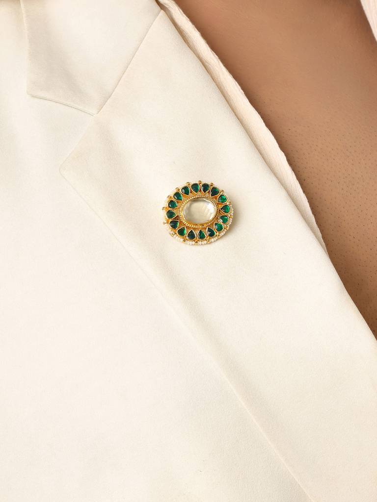 Green Oversize Brooch : RRFEB25-15