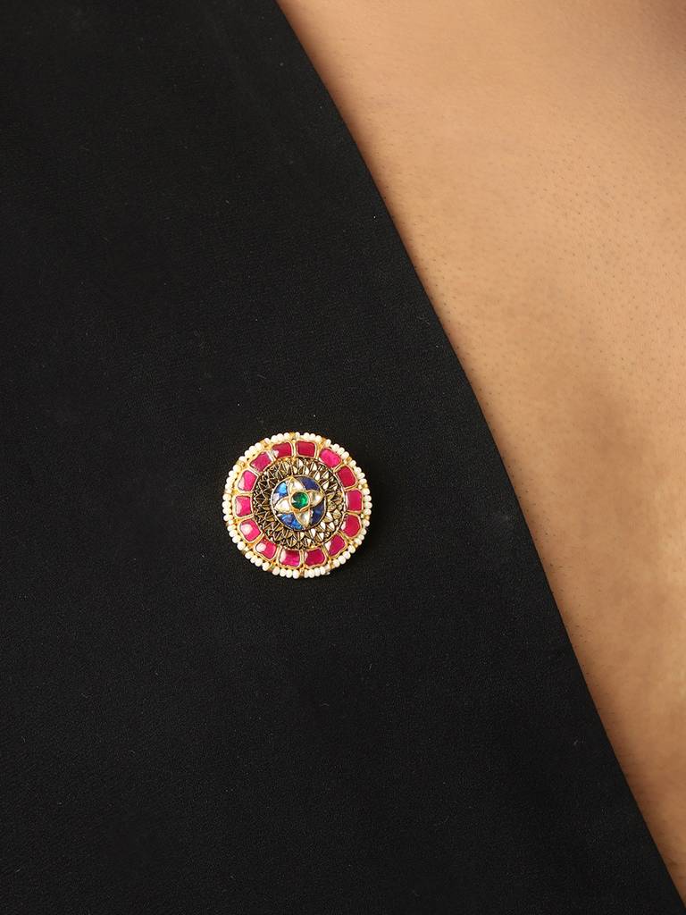 Maroon Stone Brooch : RRFEB25-18