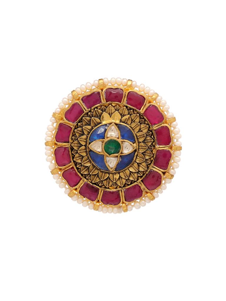 Maroon Stone Brooch : RRFEB25-18