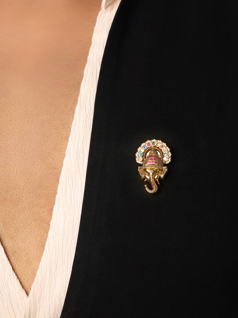 Ganesh Ji Multi Brooch : RRFEB25-1
