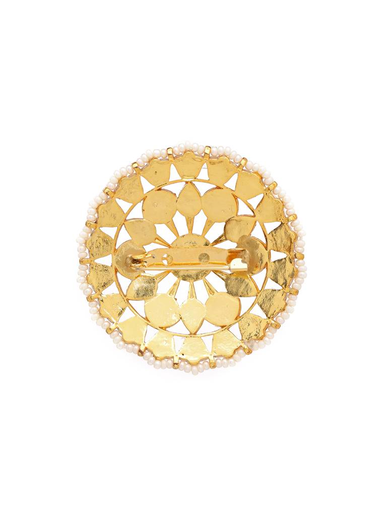 Emerald Kundan Brooch : RRFEB25-23